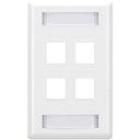 Black Box GigaStation2 4 Socket Network Faceplate - 4 x Socket(s) - White