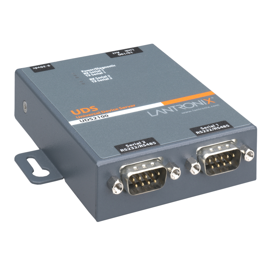 Lantronix 2 Port Serial (RS232/ RS422/ RS485) to IP Ethernet Device Server - US Domestic 110 VAC