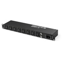 StarTech 1U 19" 8 Port Rack Mount PDU, IEC C13 Socket Rackmount Power Supply/ Strip, Horizontal Server Rack PDU 16A 240V