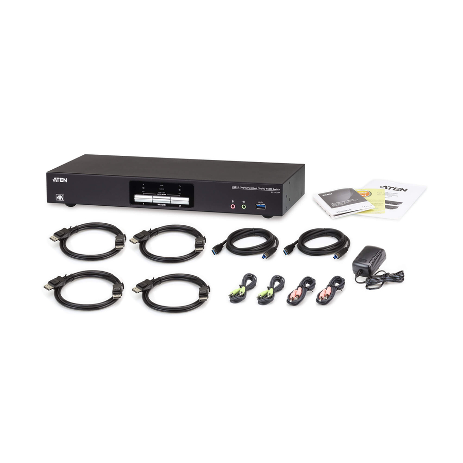 ATEN 2-Port USB 3.0 4K DisplayPort Dual Display KVMP Switch-TAA Compliant