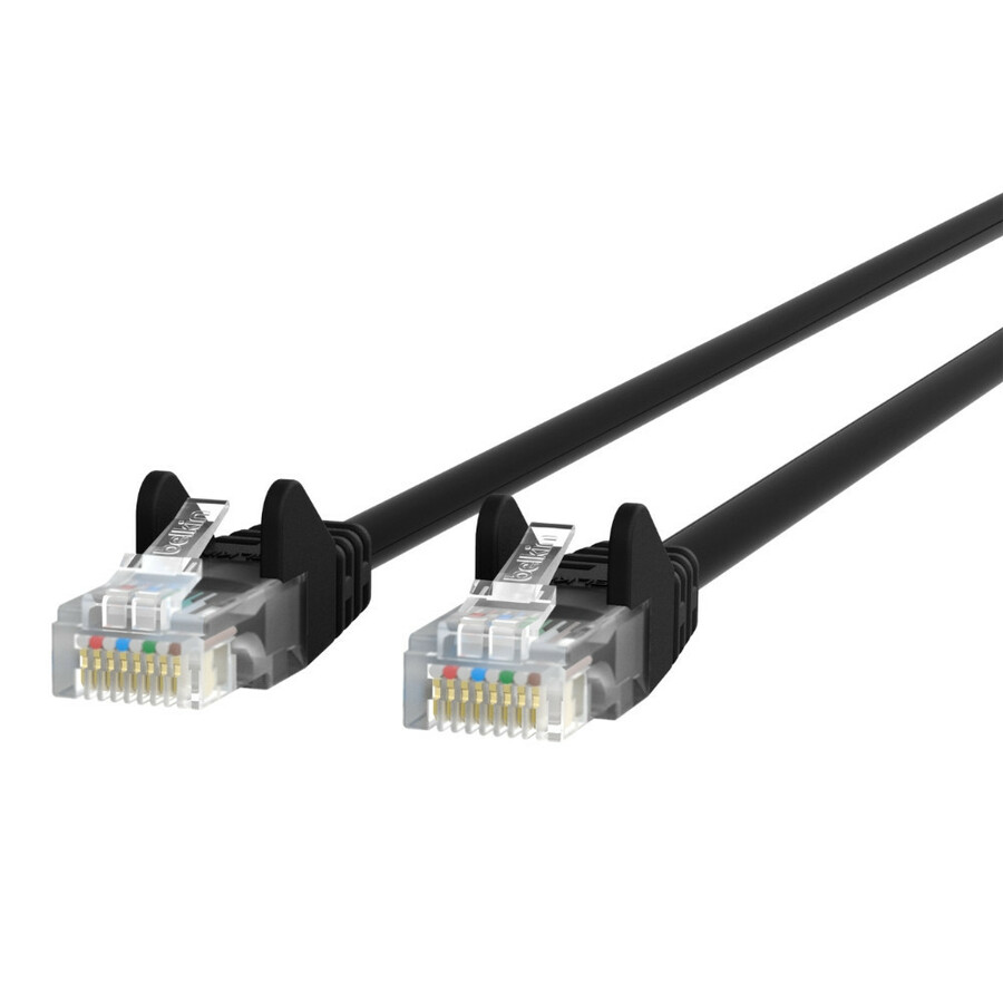 Belkin Cat5e Network Cable - RJ-45 Male Network - RJ-45 Male Network - 30ft - Black