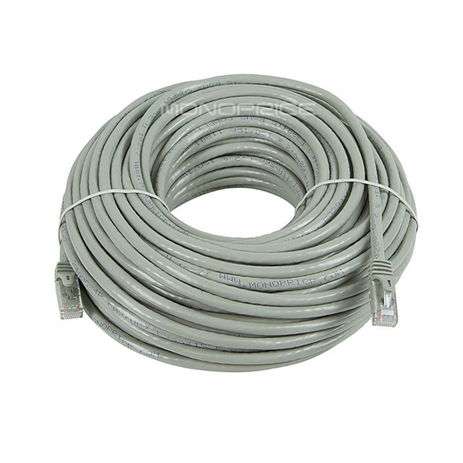 Monoprice FLEXboot Series Cat6 24AWG UTP Ethernet Network Patch Cable, 100ft Gray