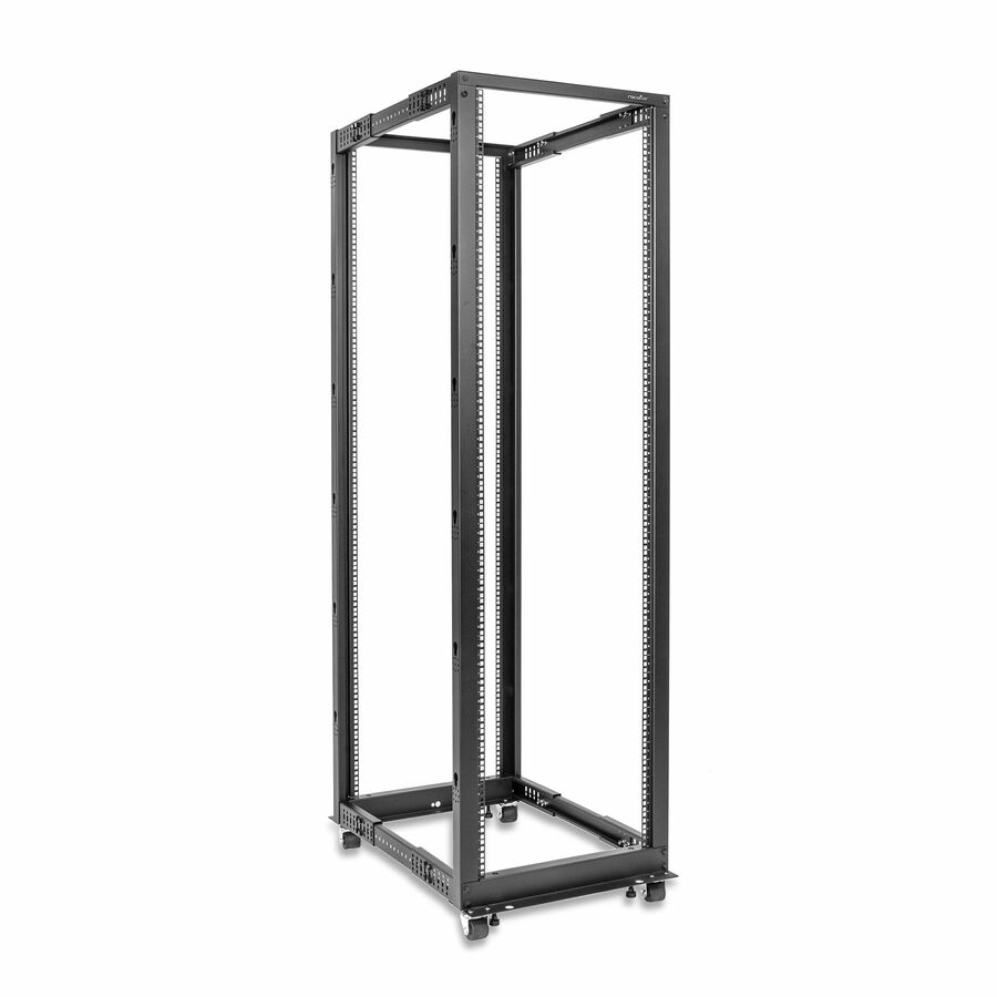 SolidRack 42U Adjustable Depth Open Frame 4 Post Rack w/ Casters