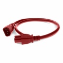 AddOn 1ft C14 Male to C15 Female 14AWG 100-250V at 15A Red Power Cable