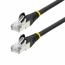 StarTech 60in CAT6a Ethernet Cable, Black Low Smoke Zero Halogen (LSZH) 10 GbE 100W PoE S/FTP Snagless RJ-45 Network Patch Cord