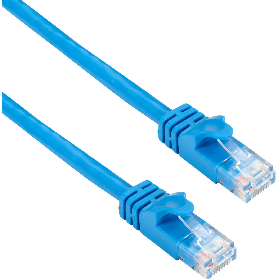 Black Box CAT6A 500-MHz STR Patch Cable Slim Molded Snagless Boot - UTP, CM PVC, Blue, 7FT