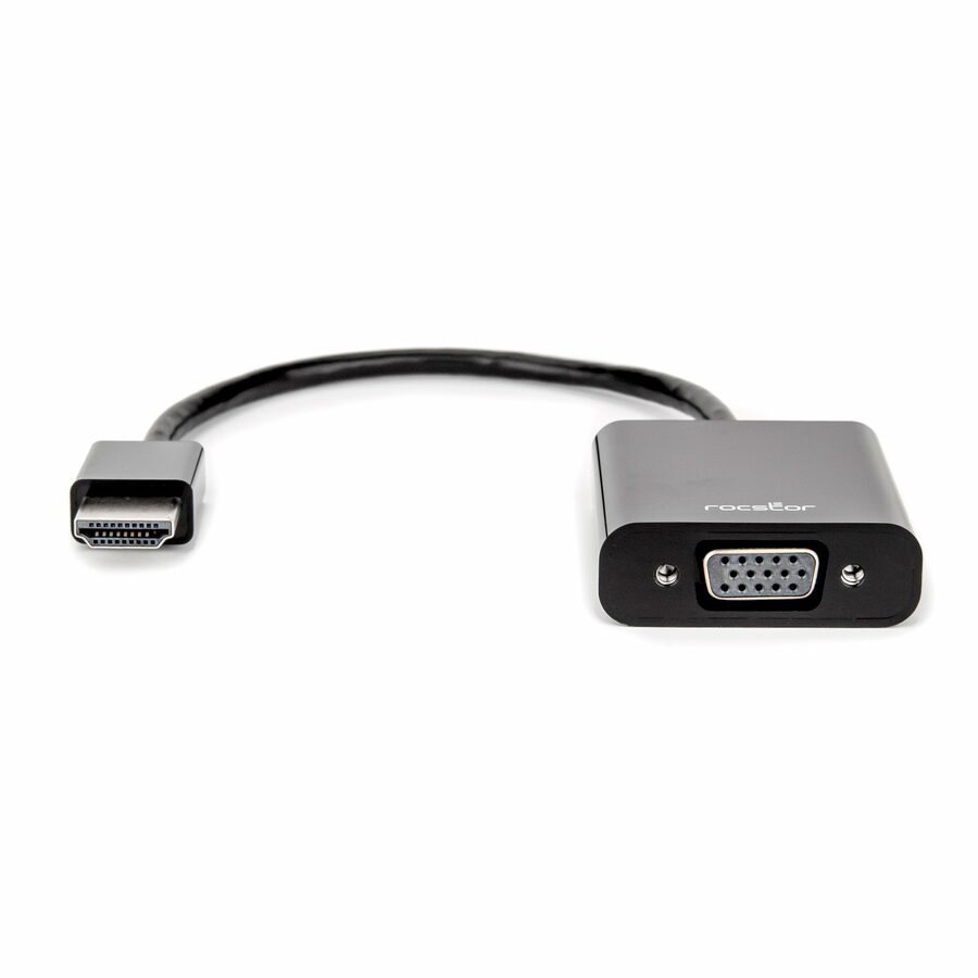 Rocstor HDMI to VGA Adapter Converter M/F - 6"- For Ultrabook, Laptop, Monitor, Projectors, Desktop PC, Laptop - 1920x1080 - 1 Pack - 1 x HDMI Male Digital Audio/Video - 1 x HD-15 Female VGA - 6 Inch - Black - ADAPTER HDMI TO VGA HD15