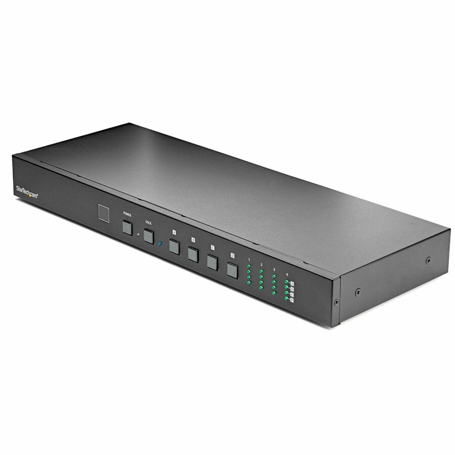 StarTech 4x4 HDMI Matrix Switch with Audio and Ethernet/RS232 Control, 4K 60Hz, HDMI Switcher Box, Rack Mountable, TAA