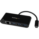 StarTech USB-C to Ethernet Adapter with 3-Port USB 3.0 Hub and Power Delivery - USB-C GbE Network Adapter + USB Hub w/ 3 USB-A Ports