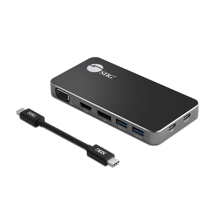 SIIG Triple Display USB-C MST Video Travel Docking with 100W PD Pass Through
