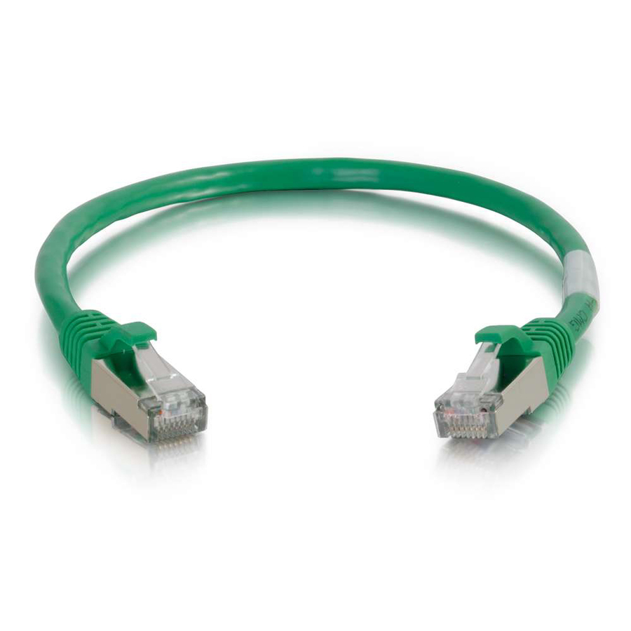 C2G 6in Cat6 Snagless Shielded (STP) Network Patch Cable - Green