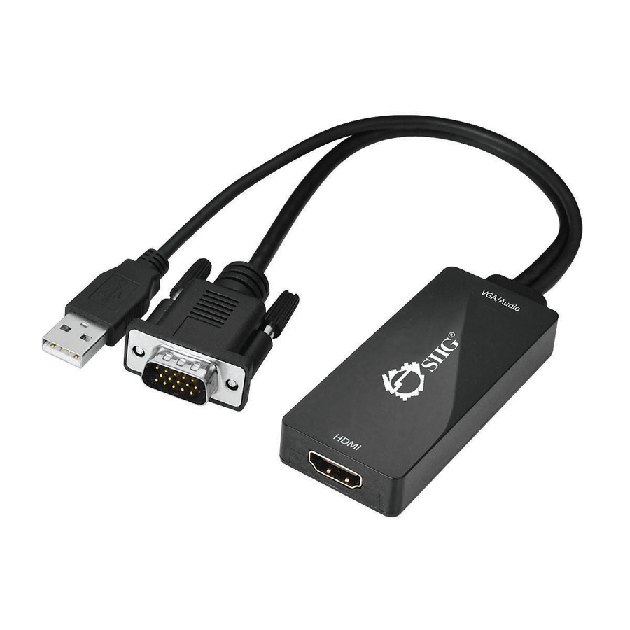 SIIG Portable VGA & USB Audio to HDMI Converter - - USB - External