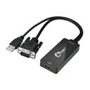 SIIG Portable VGA & USB Audio to HDMI Converter - - USB - External