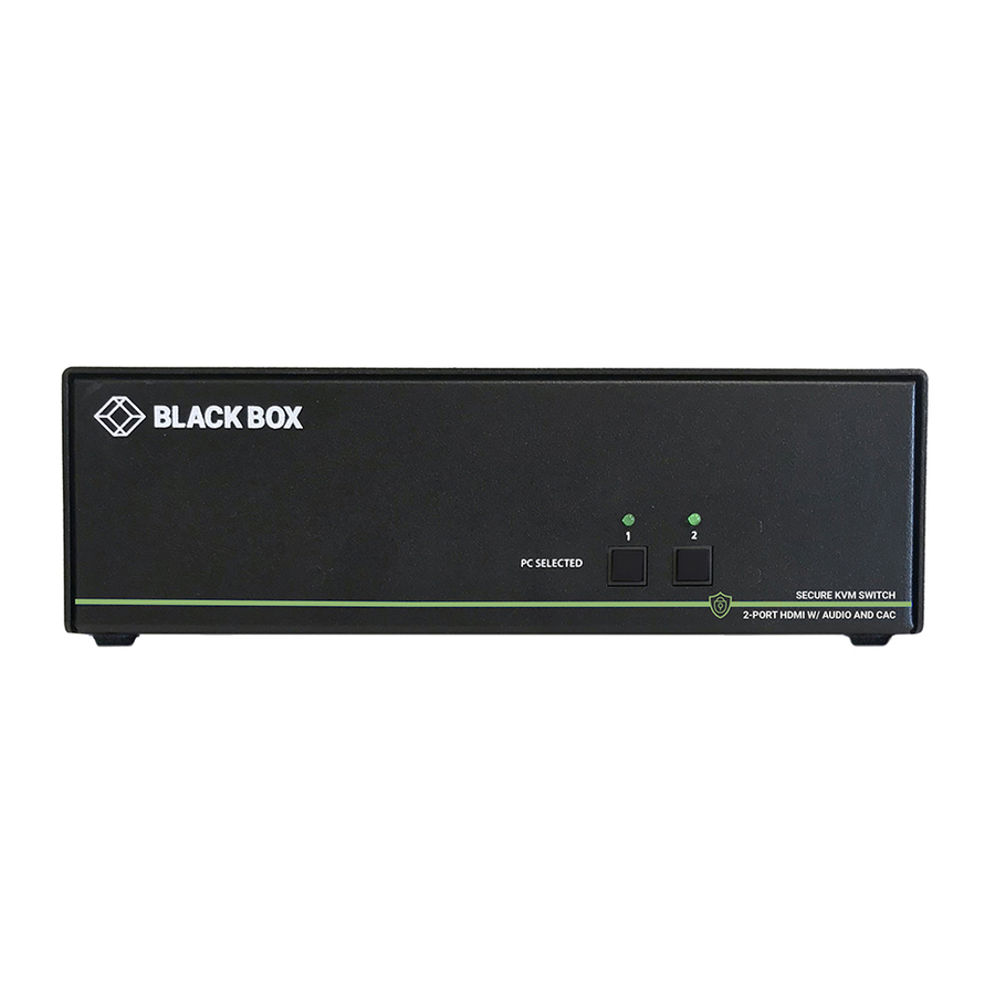 Black Box Secure NIAP 3.0 KVM Switch - Single-Head, HDMI, CAC, 4K, 2-Port
