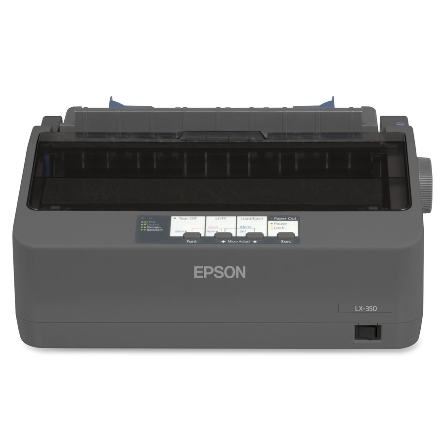 Epson LX-350 9-pin Dot Matrix Printer - Monochrome - Energy Star - Black