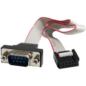 StarTech 16in 9 Pin Serial Male to 10 Pin Motherboard Header Panel Mount Cable