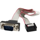 StarTech 16in 9 Pin Serial Male to 10 Pin Motherboard Header Panel Mount Cable