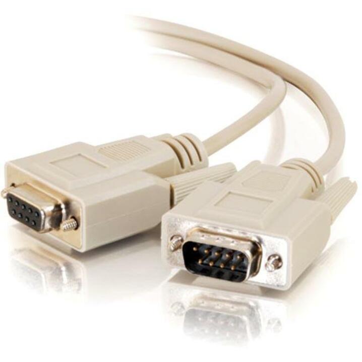 C2G 100ft DB9 M/F Extension Cable - Beige - DB-9 Male - DB-9 Female - 100ft - Beige