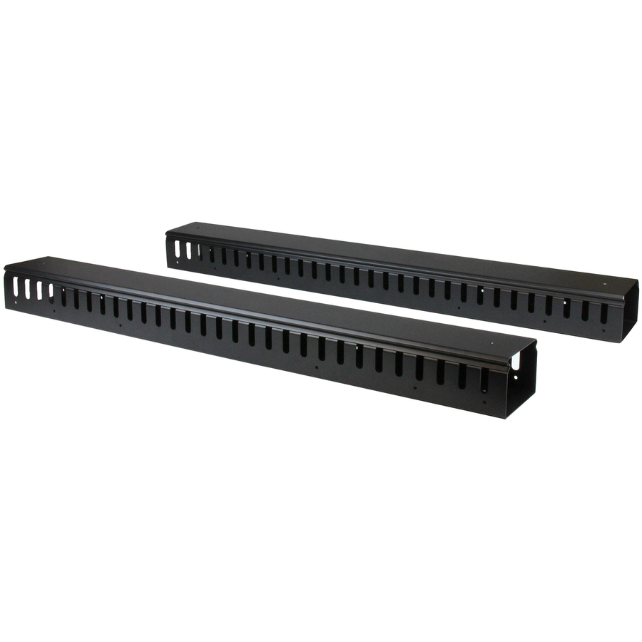 StarTech Vertical Cable Organizer with Finger Ducts - Vertical Cable Management Panel - Rack-Mount Cable Raceway - 40U - 6 ft.