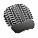 Fellowes Photo Gel Mouse Pad Wrist Rest with Microban® - Black Chevron