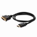 8in HDMI 1.3 Male to DVI-D Dual Link (24+1 pin) Female Black Cable For Resolution Up to 2560x1600 (WQXGA)