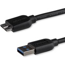 StarTech 0.5m (20in) Slim SuperSpeed USB 3.0 (5Gbps) A to Micro B Cable - M/M