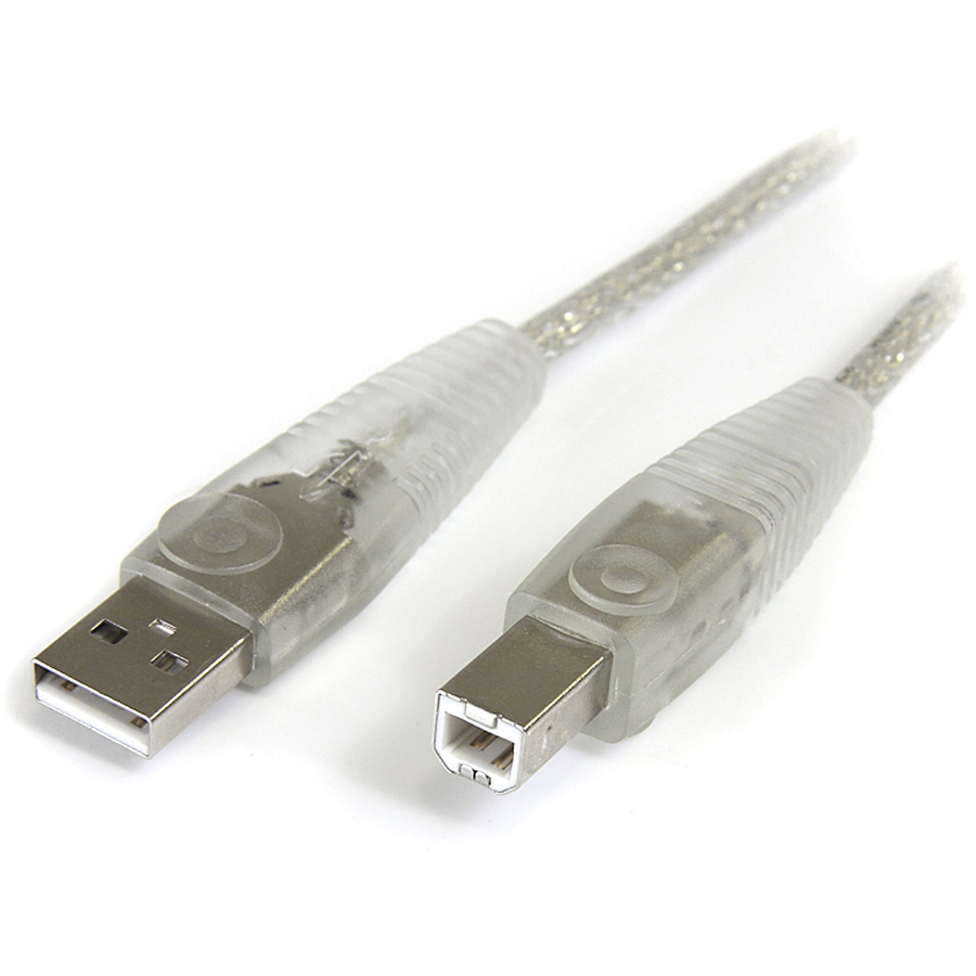 StarTech Transparent USB 2.0 cable - 4 pin USB Type A (M) - 4 pin USB Type B (M) - ( USB / Hi-Speed USB ) - 10 ft