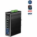 TRENDnet 6-Port Industrial Gigabit L2+ Managed PoE++ DIN Rail Switch, 4 x Gigabit PoE++ Ports, DIN-Rail Mount, 2 x SFP Slots, IP30, VLAN, QoS, LACP, Bandwidth Management, ERPS, Black, TI-BG62i - 6 Ports - Manageable - Gigabit Ethernet - 1000Base-T, 1000Base-FX - TAA Compliant - 3 Layer Supported - Modular - 2 SFP Slots - 20 W Power Consumption - 360 W PoE Budget - Twisted Pair, Optical Fiber - PoE Ports - DIN Rail Mountable, Enclosure - 3 Year Limited Warranty