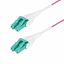 StarTech 1m (3.3ft) LC to LC (UPC) OM4 Multimode Fiber Optic Cable, Erika Violet, 50/125, 100G, Uniboot Fiber Jumper Cord, OFNR Riser
