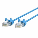 Belkin CAT6 Slim Gigabit Snagless UTP Ethernet Cable - 7 ft Category 6 Network Cable for Network Device, Notebook, Desktop Computer, Modem, Router, Wall Outlet - First End: 1 x RJ-45 Network - Male - Second End: 1 x RJ-45 Network - Male - 1 Gbit/s - Patch Cable - Gold Plated Connector - Gold Plated Contact - 28 AWG - Blue