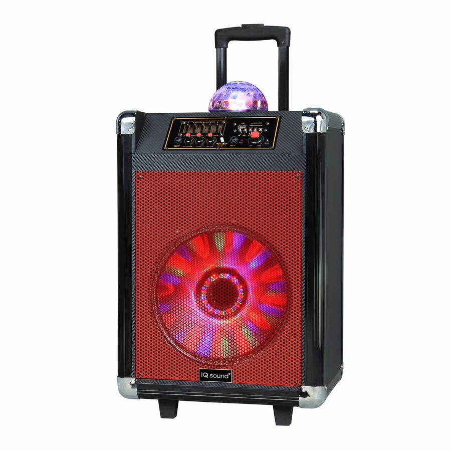 Supersonic IQ-3612DJBT Portable Bluetooth Speaker System - 30 W RMS - Red