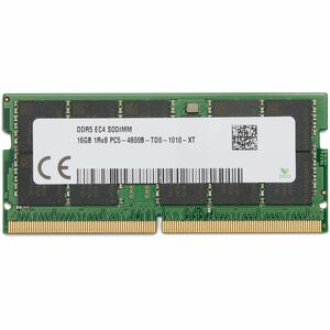 HP 16GB DDR5 SDRAM Memory Module - For Notebook, Mobile Workstation - 16 GB (1 x 16GB) - DDR5-4800/PC5-38400 DDR5 SDRAM - 4800 MHz - ECC - 288-pin - SoDIMM - 1 Year Warranty
