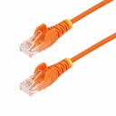 StarTech 30ft Orange Slim CAT6 Ethernet Cable, Slim Snagless RJ45, UTP, LSZH, 28AWG Bare Copper, Slim Network Patch Cord