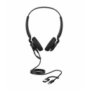 Jabra Engage 40 Headset - Microsoft Teams Certification - Stereo - USB Type A, USB Type C - Wired - 50 Hz to 20 kHz - Over-the-head, On-ear - Binaural - Supra-aural - MEMS Technology Microphone