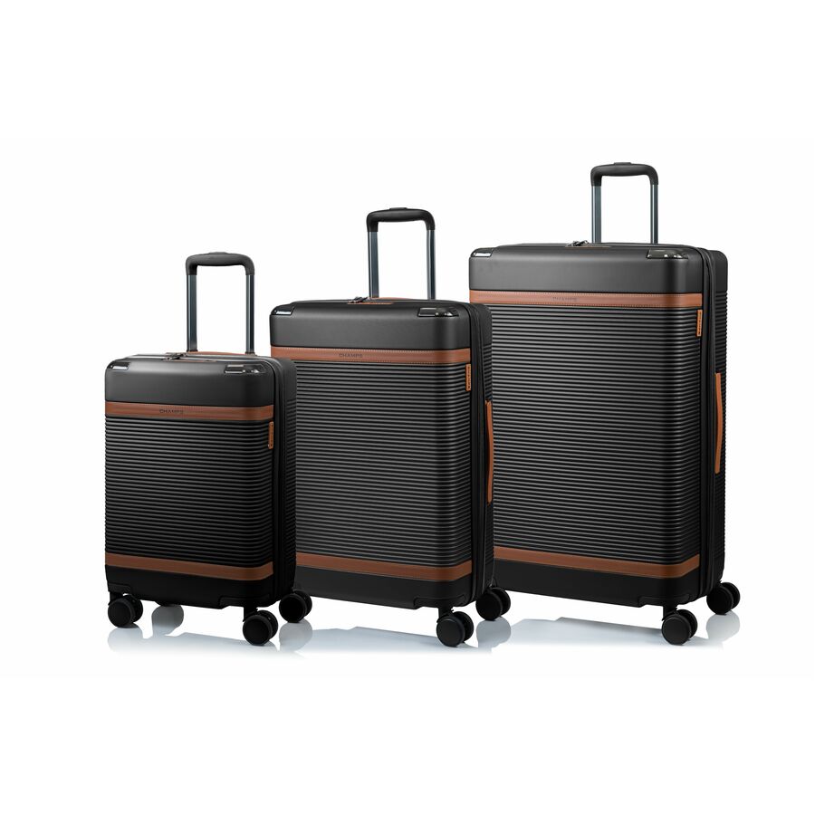 CHAMPS Vintage III Collection - 3-piece Hardside Luggage set - Black