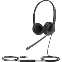 Yealink USB Wired Headset - Stereo - USB - Wired - 32 Ohm - 20 Hz to 20 kHz - Over-the-head - Binaural - Supra-aural - 3.94 ft Cable - Noise Cancelling, Uni-directional, Electret, Condenser Microphone - Black