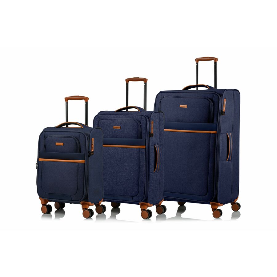 CHAMPS Classic II Collection - 3-piece Softside Luggage set - Navy