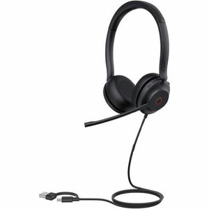 Yealink USB Wired Headset - Microsoft Teams Certification - Stereo - USB Type A, USB Type C - Wired - 32 Ohm - 20 Hz to 20 kHz - Over-the-head - Binaural - Supra-aural - 4.92 ft Cable - Noise Cancelling, Electret Condenser Microphone - Noise Canceling - Black