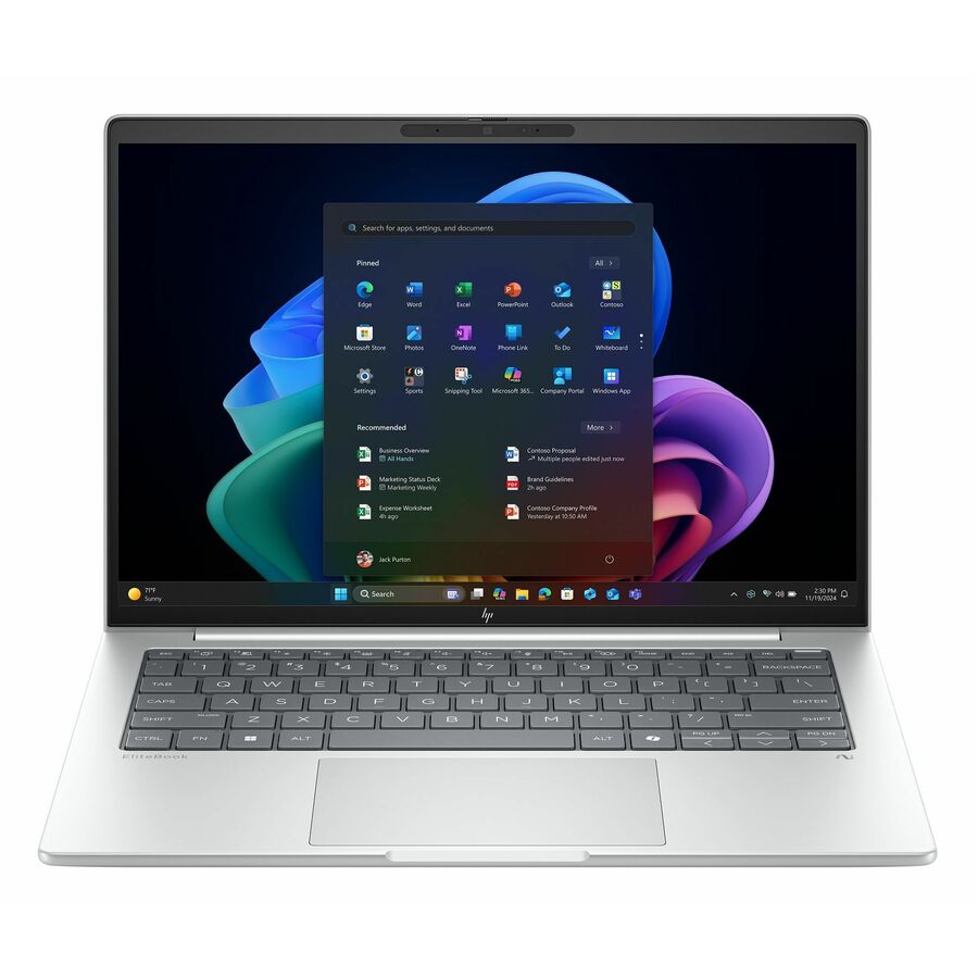 HP EliteBook 8 G1i 14" Touchscreen Notebook - WUXGA - 60 Hz - Intel Core Ultra 5 238V - vPro Technology - 32 GB - 512 GB SSD - English Keyboard - Glacier Silver Aluminum