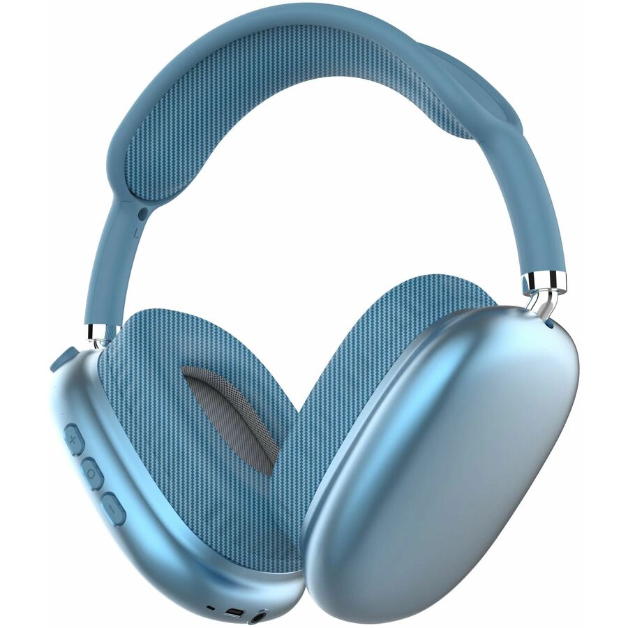 IQ Sound High Performance Wireless Headphones with FM Radio and Mic - Stereo - Mini-phone (3.5mm) - Wired/Wireless - Bluetooth - 32.8 ft - 32 Ohm - 20 Hz to 20 kHz - Over-the-head - Binaural - Circumaural - Blue