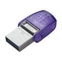 Kingston DataTraveler microDuo 3C USB Flash Drive - 64 GB - USB 3.2 (Gen 1) Type C, USB 3.2 (Gen 1) Type A - 200 MB/s Read Speed - Purple - 5 Year Warranty