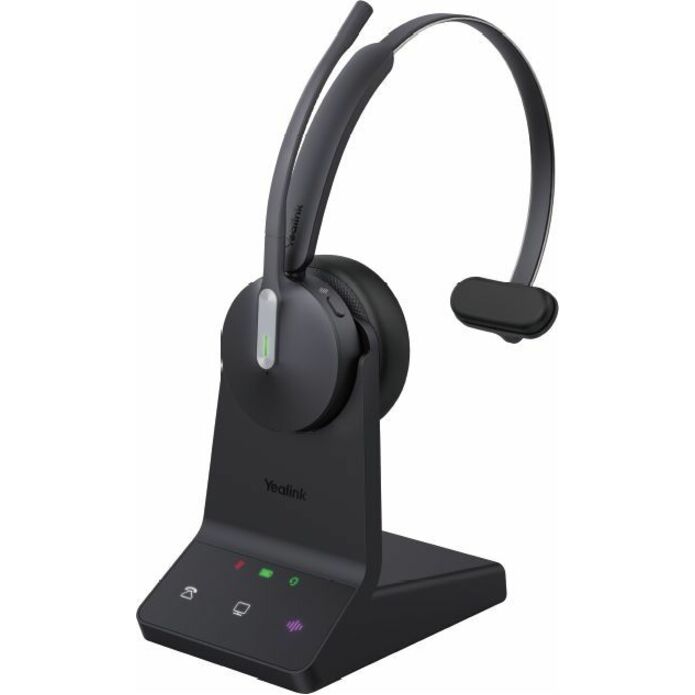 Yealink WH64 Headset - Microsoft Teams Certification - Mono - Wireless - Bluetooth/DECT - 492.1 ft - 20 Hz to 20 kHz - Over-the-head, On-ear - Monaural - Supra-aural - Noise Cancelling, MEMS Technology Microphone - Noise Canceling - Black