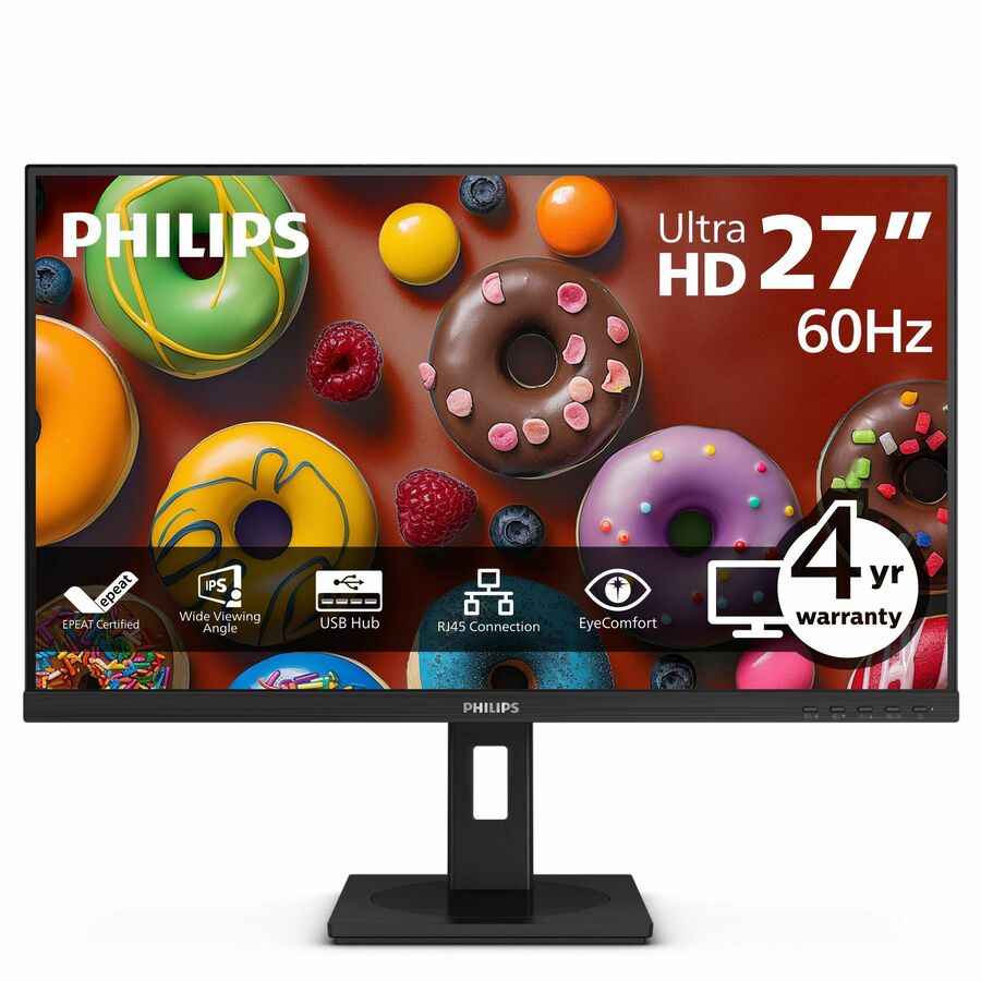 PHILIPS 27B1U3900 - 27 inch Monitor, LED, 4K UHD, USB-C (90W), HDMIx2, DP, EPEAT, 4 Year Manufacturer Warranty - 27"