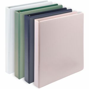 Samsill Plant-Based Durable 1 Inch 3 Ring Binders, Made in the USA, Fashion Clear View Binders, Up to 25% Plant-Based Plastic, Assorted, 4 Pack (MP46939)