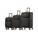 CHAMPS Classic II Collection - 3-piece Softside Luggage set - Black