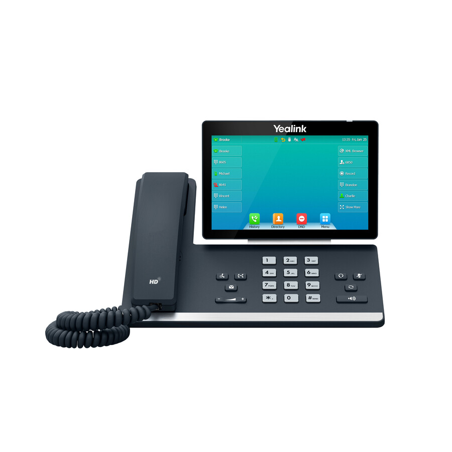 Yealink SIP-T57W IP Phone - Corded - Corded/Cordless - Bluetooth, Wi-Fi - Wall Mountable, Desktop - Classic Gray
