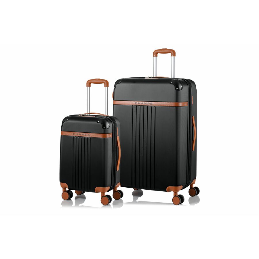 CHAMPS Vintage Collection - 2-piece Hardside Luggage set - Black