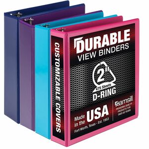 Samsill Durable 2 Inch Binder, Made in the USA, D Ring Customizable Clear View Binder, Fashion Assortment, 4 Pack, Each Holds 475Page (MP46469)