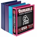 Samsill Durable 2 Inch Binder, Made in the USA, D Ring Customizable Clear View Binder, Fashion Assortment, 4 Pack, Each Holds 475Page (MP46469)