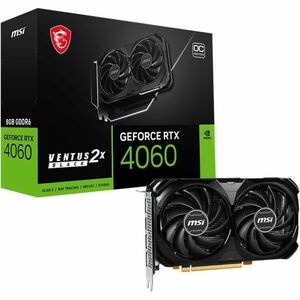 MSI NVIDIA GeForce RTX 4060 Graphic Card - 8 GB GDDR6 - 7680 x 4320 - 2.51 GHz Boost Clock - 128 bit Bus Width - PCI Express 4.0 x8 - DisplayPort - 3 x DisplayPort - HDMI - VGA